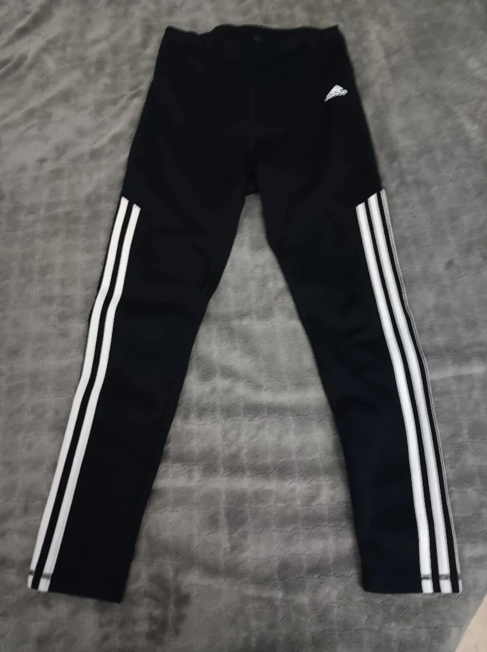 adidas Black Joggers with White Three-Stripe Detail - Picture 2 of 2
